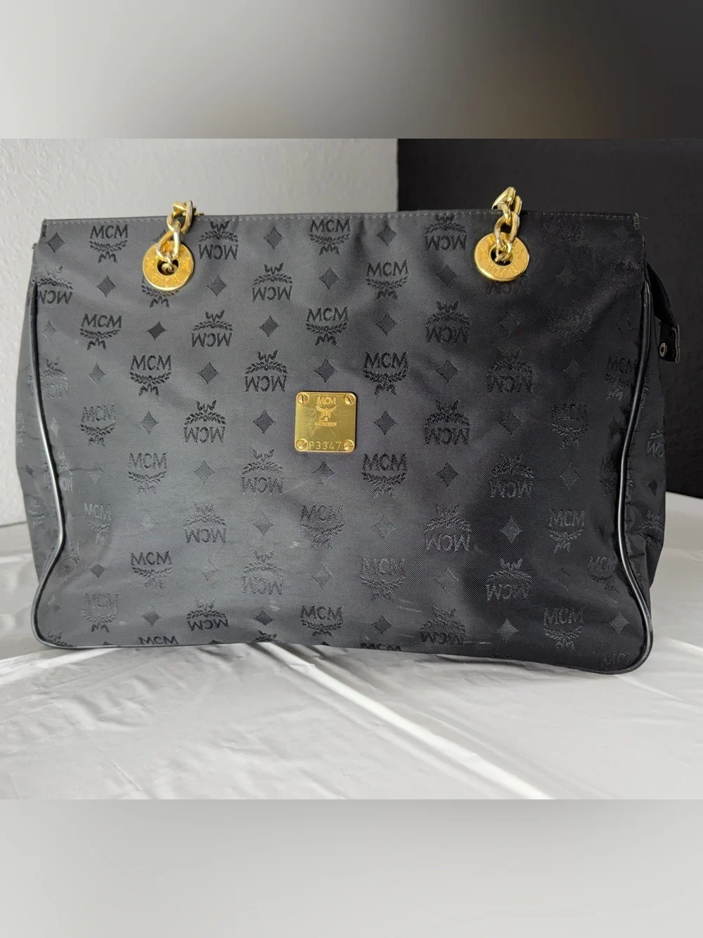 MCM large black tote bag